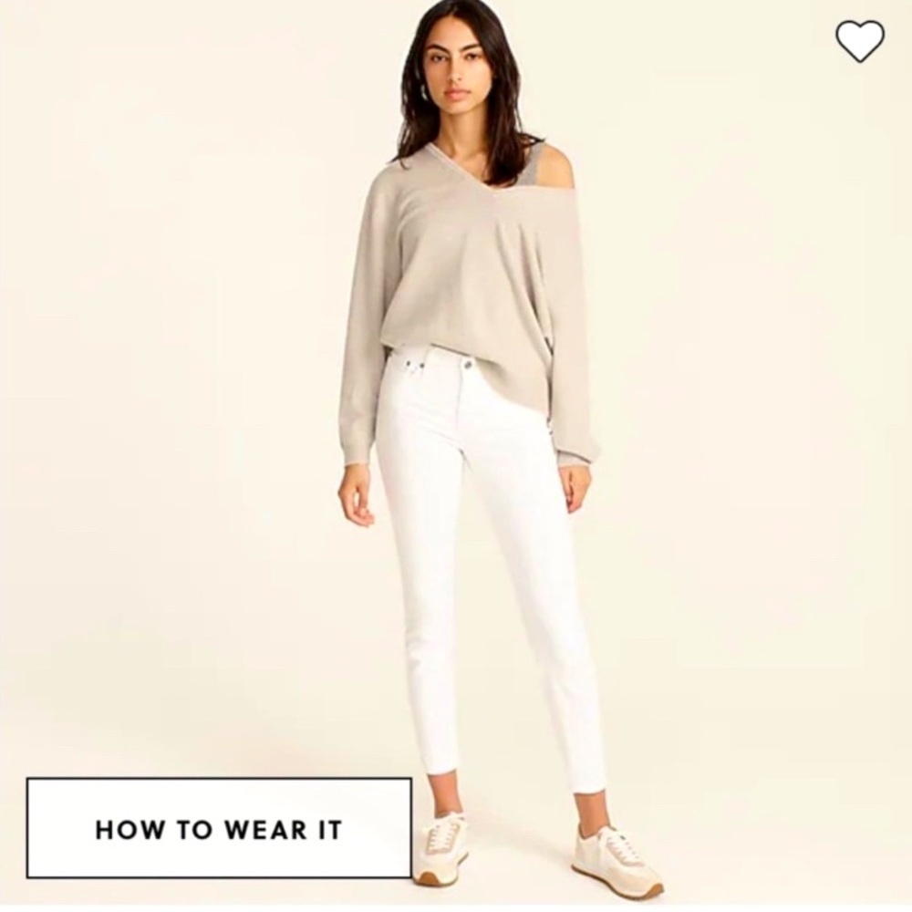 Women’s J. Crew White Toothpick Low Rise Capris Cropped Jeans Size 25